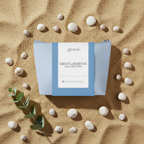 Gentlemen's Collection bag flat lay on sand