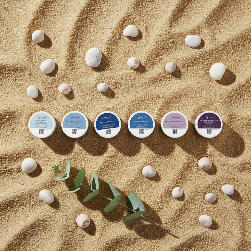 Gentlemen's Collection pots flat lay on sand